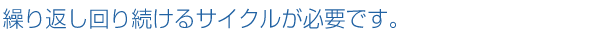 繰り返し回り続けるサイクルが必要です。